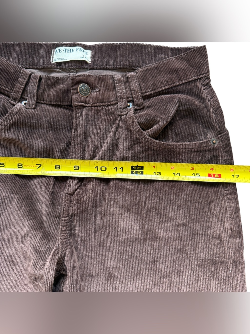 Free People We The Free Risk Taker High Rise Corduroy Pants 26 Brown Wide Leg - Picture 9 of 16